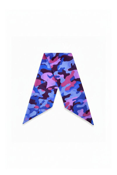 maia Multi-Colored Camouflage Patterned Short Tulle Scarf – 65×6 cm – Modern ...