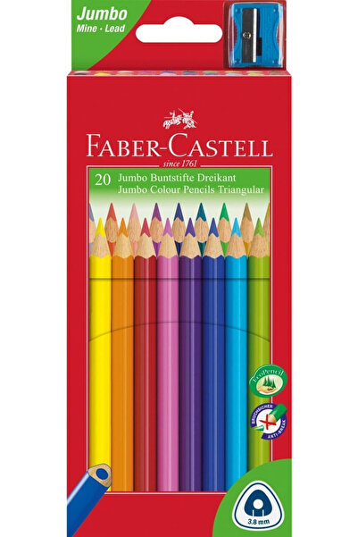 Faber Castell Creioane colorate jumbo 20 de culori + ascuțitoare Faber-Castell