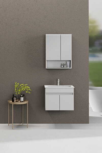 BIANI Dalyan 60 Cm Banyo Dolabı Renk Mat Beyaz