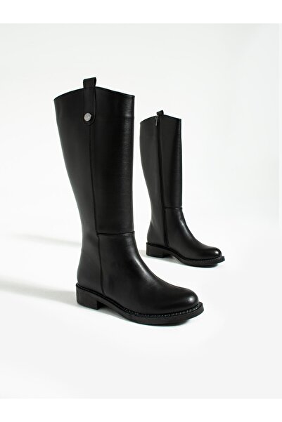 Hacıoğlu Ayakkabı Cizme de damă Serrace Plain, simple și elegante