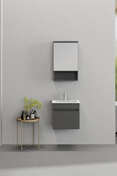 Genel Markalar Dalyan 50 Cm Banyo Dolabı Renk Mat Gri