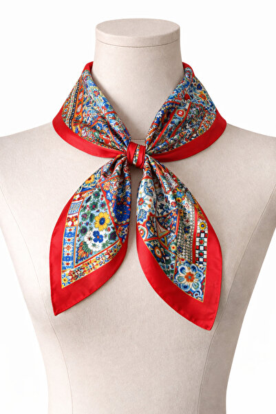 Rupen Kraft باندانا ساتان وشاح ساتان إكسسوار حقيبة ساتان بنمط خاص باندانا 45X...