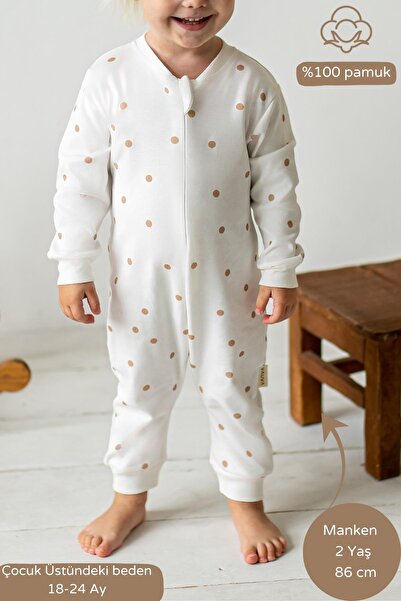 Vauva Bebek Çocuk Kız Erkek Baskılı Tulum Mevsimlik Uzun Kollu Lastikli Tulum