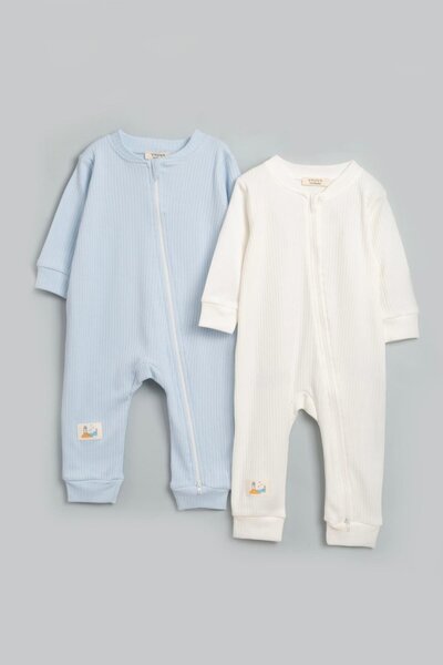 Vauva 2-Pack Jumpsuit Girls Boys Baby Kids Transitional Long Sleeve Zippered ...