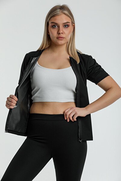 F&W FİT WOMEN Set de slăbire pentru sauna termică, cu mâneci scurte, cu fermo...