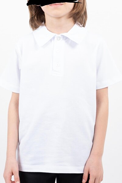 Vauva Σχολικό μπλουζάκι με κοντό μανίκι με γιακά με κουμπί Σχολικό μπλουζάκι ...