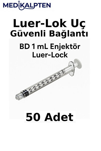 BD MICROLANCE 1 mL Luer-Lok Steril Şırınga Tek Kullanımlık Enjektör (50 Adet)