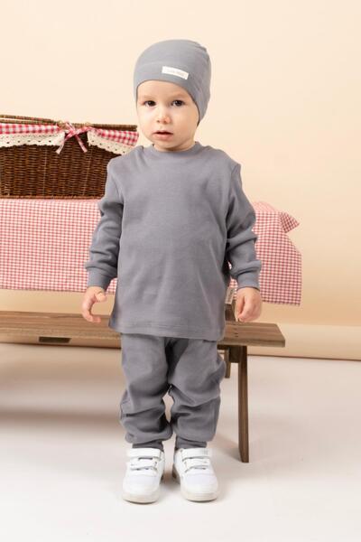 VAUVA Bebek Şapkalı 3'lü Takım Pamuklu Günlük Rahat Set