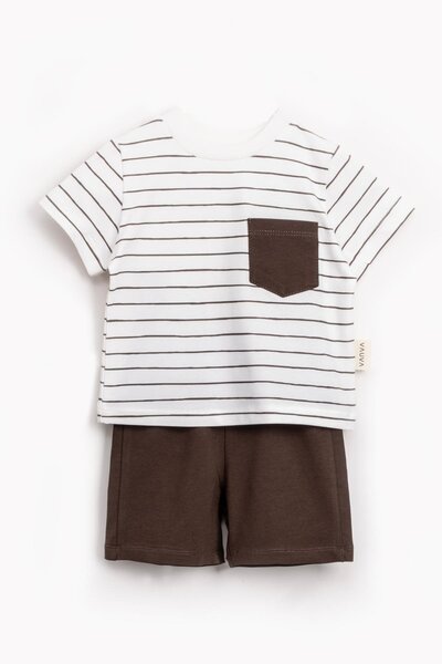 Vauva Yazlık kısa kollu Tişört Şort Bebek Çocuk Takımı - 6/36 Ay Beden -