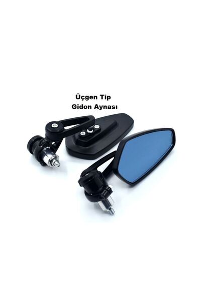 İNSİGMA Motosiklet Gidon Aynası Siyah (MAVİ CAM)