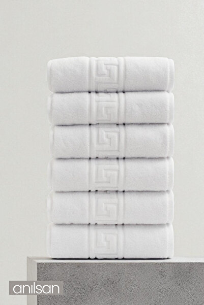 Anılsan 6 قطع من مناشف اليد اليونانية - 50x90 سم، 225 جرام، 100% قطن، مناشف السبا والفنادق، مناسبة للاستخدام اليومي