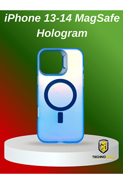 TECNO İphone 13/14 Uyumlu Magsafe Hologram RENK Değiştiren Mat Parmak İzi Yapmayan Premium Silikon Kılıf