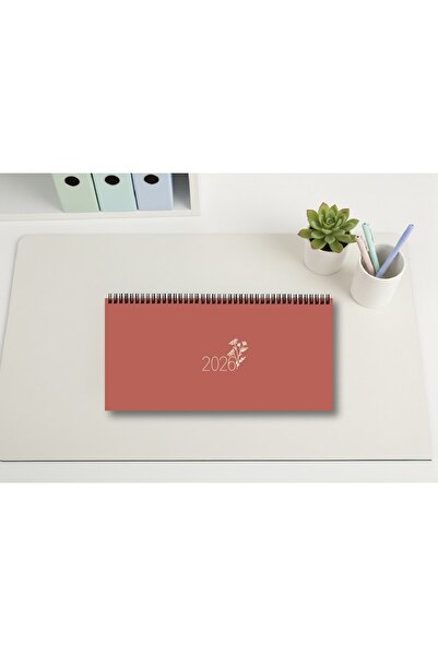 Lizy 2026 Masaüstü Takvim – 16x33 cm, Trend Renk Masa Sümeni