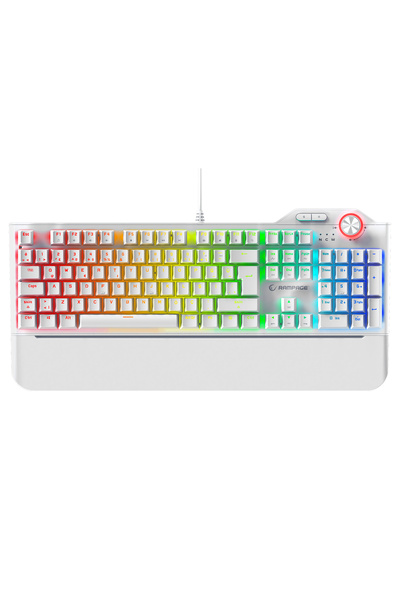 Rampage Hydra R6 Full Color RGB LED Gaming Pro Red Switch Mekanik Klavye - Beyaz