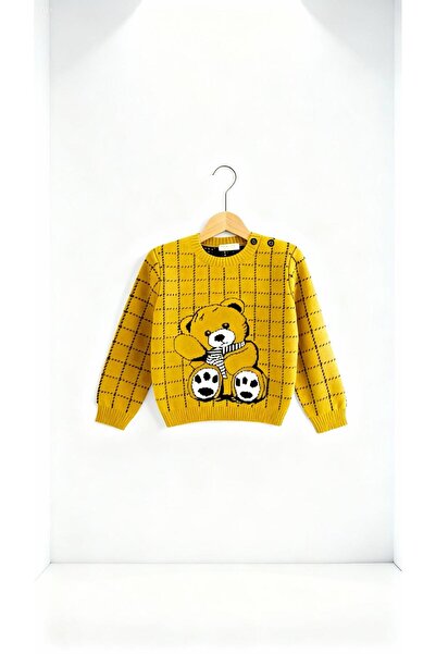 Gocoland Unisex children's teddy bear print knit sweater