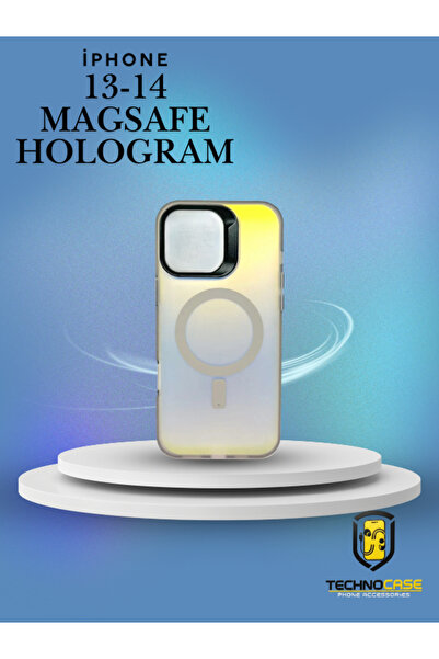 TECNO İphone 13/14 Uyumlu Magsafe Hologram RENK Değiştiren Mat Parmak İzi Yapmayan Premium Silikon Kılıf