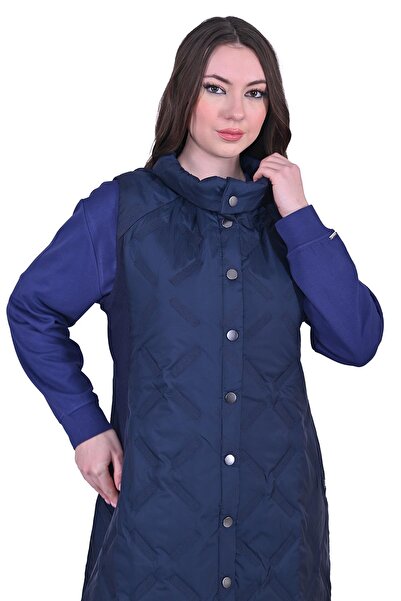 Invee Pervane Kapitone Yelek LACİVERT