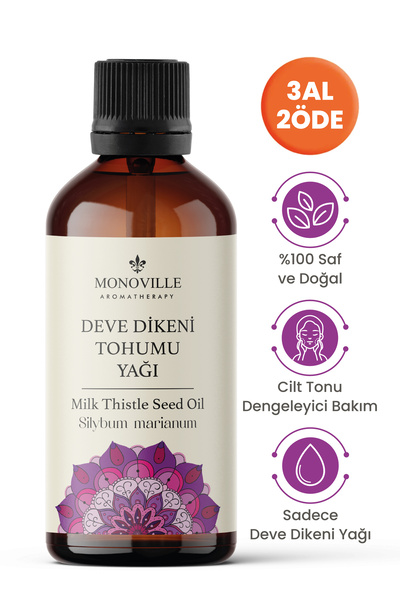 Monoville Deve Dikeni Tohumu Yağı 100 ml %100 Saf ve Doğal (Milk Thistle Seed Oil)