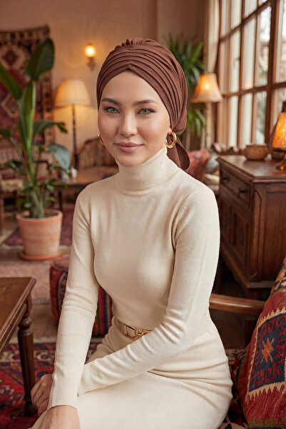 Aisha's Design Șapcă plisată, maro, B-86A