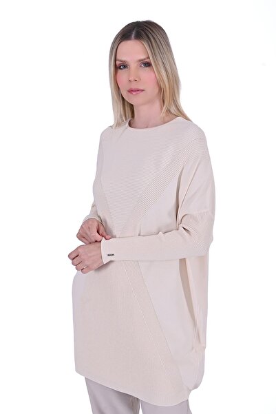 Invee Kum Saati Triko Tunik VANİLYA