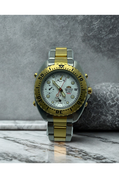 Orient Erkek Quartz Kol Saati | Retro Koleksiyon | Alarm & Kronograf Fonksiyonlu | Beyaz Kadran