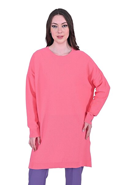 Invee Туника от плетено платно Petibör, цвят SHAPE, розова