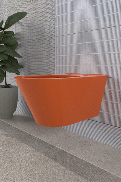 LUCCO Avva 53 Cm Rim Art Kanalsız Asma Klozet Turuncu