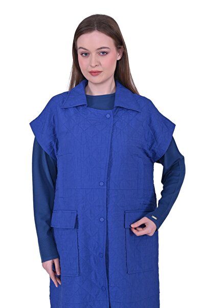 Invee Ватиран жилет с джобове SAX