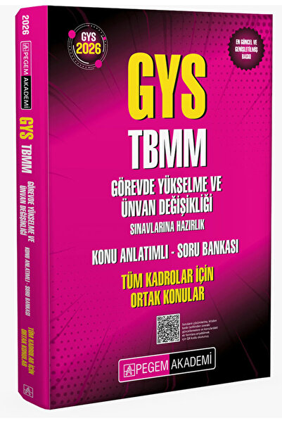 Pegem Akademi Yayıncılık 2026 GYS TBMM Görevde Yükselme ve Ünvan Değişikliği ...