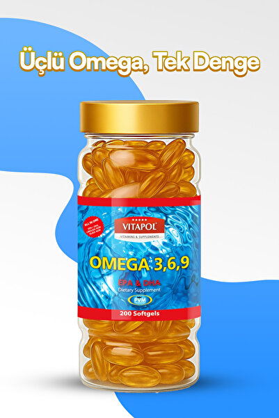 Vitapol Omega 3 6 9 Balık Yağı 200 Softgel Fish Oil 3,6,9