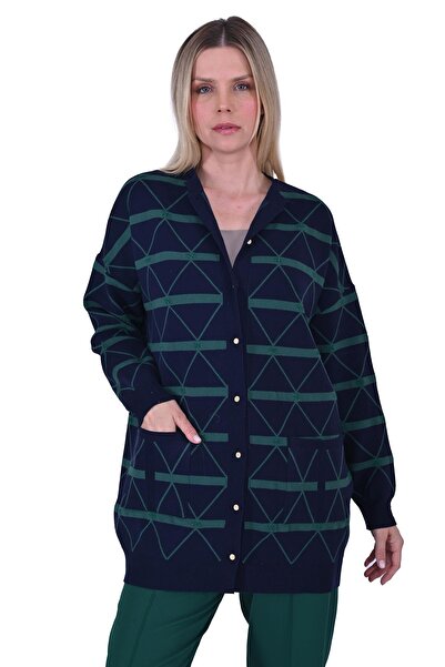 Invee Crystal Knitwear Cardigan Green