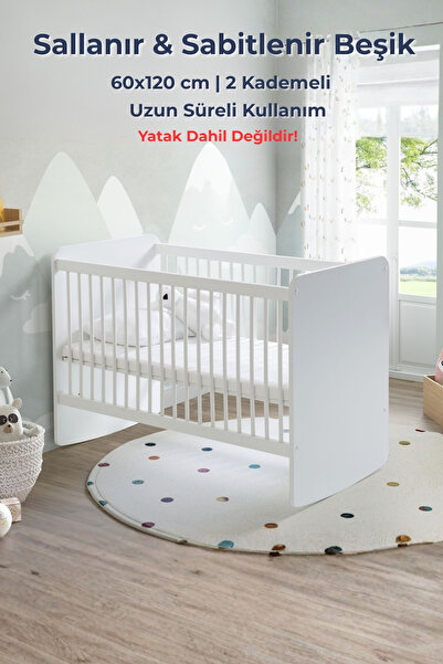 Babywhen 60×120 cm Sallanır / Sabitlenir Kademeli Bebek Beşiği – Park Yatak & Bebek Yatağı