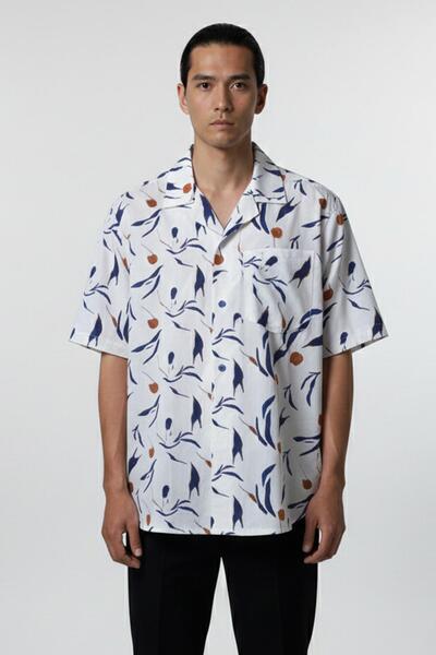 Sabri Özel APAŞ YAKA DESENLİ ERKEK GÖMLEK Bej