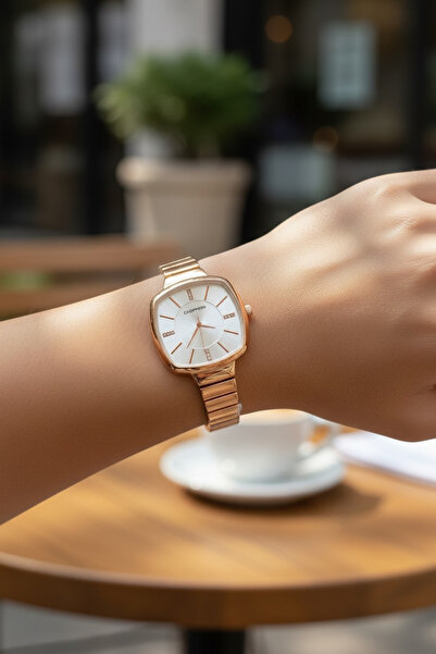 Choppers Kare İçi Taşlı İnce Kordon Hediyelik Kol Saat