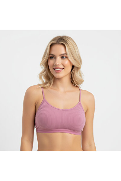 BONBON Women's Cotton Thin Strap Bustier with Removable Pads Bb2114