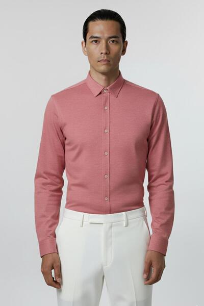 Sabri Özel ÖRME ERKEK GÖMLEK Mercan