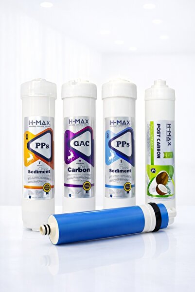 H-MAX Reverse Osmosis System Quick Yeni Sezon 5'li H-max 80 Gpd Kapalı Kasa Su Arıtma Filtre Seti - 013