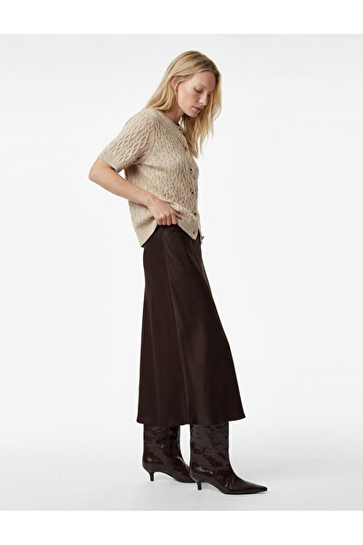 Koton X Melis Ağazat - Buttoned Crew Neck Short Sleeve Hair Knit Cardigan