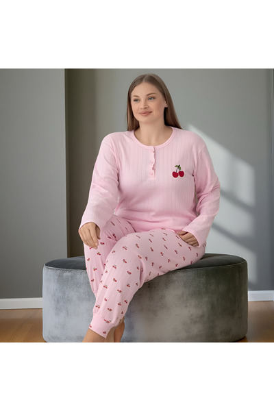 lindros Kadın Raporlu İnterlok Battal Pijama Takımı