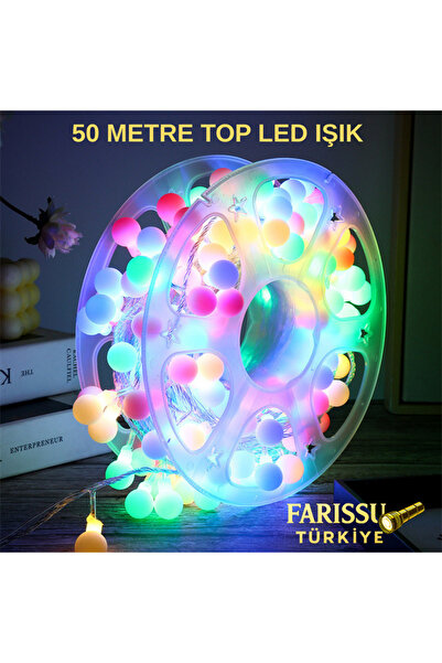 farissu 50 Metre RGB LED Top Işık | Metrede 5 LED | Toplam 250 LED | 8 Modlu ...