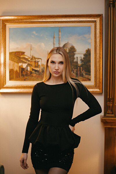 La Sarta Mivon Long Sleeve Black Bodysuit