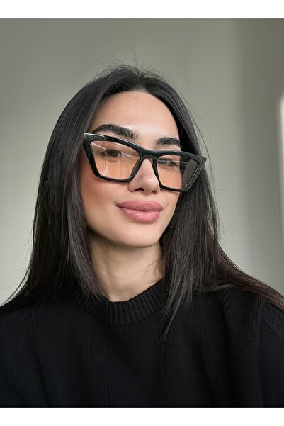 funeyes Cleopatra Siyah Cat eye sivri Mavi Işık Korumalı Gözlük