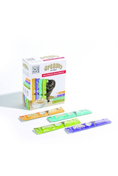 M-PETS Creamy 4 Farklı Lezzet Karışık Krema Kedi Ödül Maması 40+8