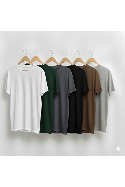 LUMİZA 5li Kadın & Erkek Unisex OversizePamuklu Bisiklet Yaka T-Shirt