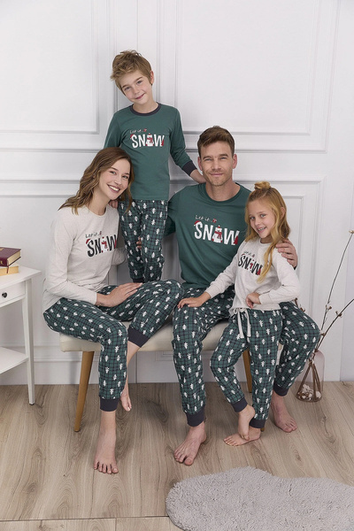 ROLY POLY Set pijama pentru băieți Let It Snow Dark Khaki