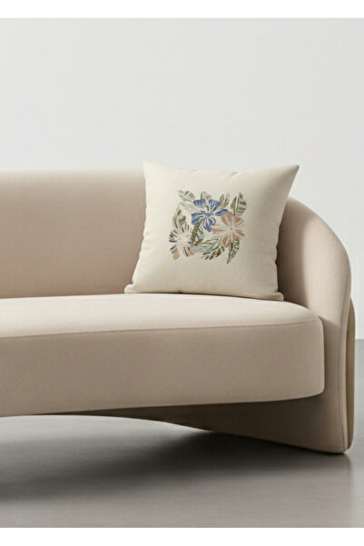 Destiva Home Κάλυμμα μαξιλαριού από ύφασμα ολεφίνης με κέντημα με μοτίβο λουλουδιών Buldan İşi 42x42 cm