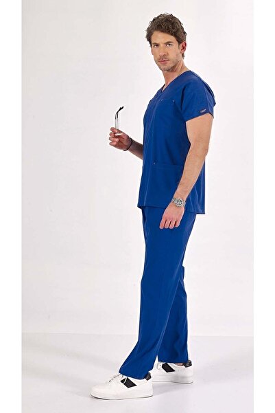 Uçak Medikal Costum chirurgical Indigo Blue Core-flex Lycra