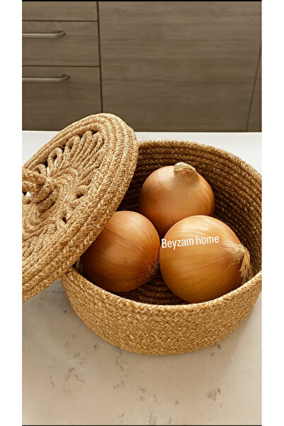 HLM TEKSTİL Sepet, Dekoratif Sepet, Meyve Sebze Sepeti 25X15