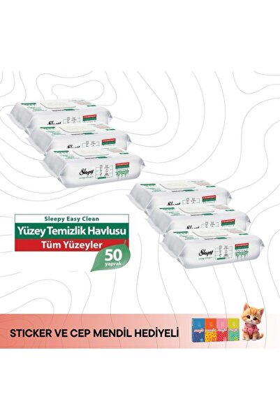Sleepy 3 AL 2 ÖDE Easy Clean Yüzey Temizlik Havlusu 50' li