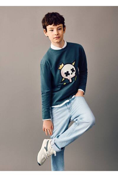 MANGO Kids Paçaları kıvrık jean